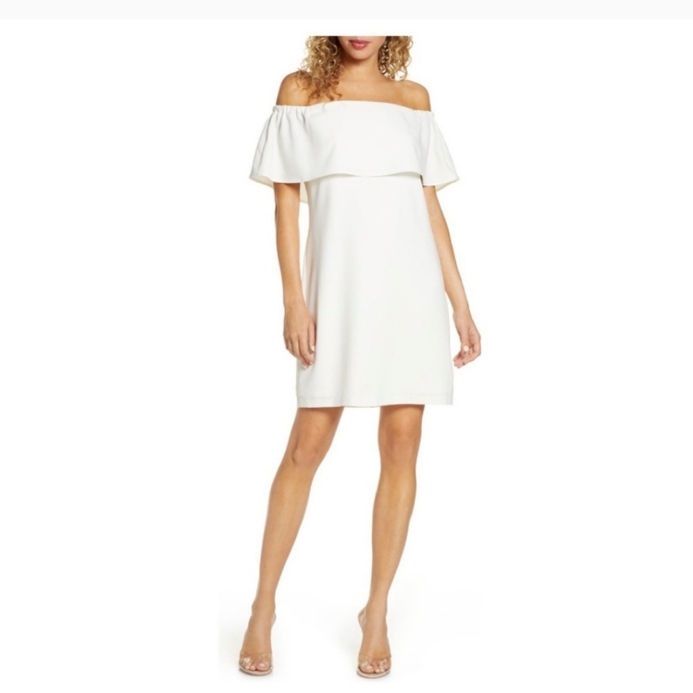 NWT, Off the Shoulder Dress by Charles Henry, Ivory, Size XS